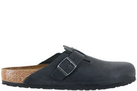 salg af BIRKENSTOCK BOSTON SLENTERS I SORT OLIERET SKIND