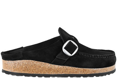 salg af BIRKENSTOCK BUCKLEY SLIPPERS I SORT RUSKIND