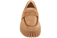 CLARKS TORHILL PENNY LIGHT TAN SUEDE LOAFERS