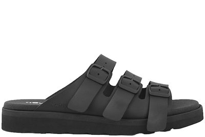 salg af NEW FEET SANDAL UDEN HÆLKAPPE I SORT MICROFIBRE