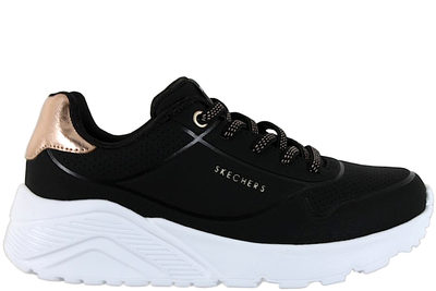 salg af SKECHERS EMBOSSED SNEAKER W/GORE CLOSURE & METALLIC HEEL DETAIL BLACK