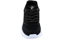 SKECHERS EMBOSSED SNEAKER W/GORE CLOSURE & METALLIC HEEL DETAIL BLACK