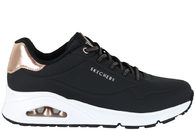 salg af SKECHERS UNO SHIMMER AWAY SNEAKERS I SORT TEKSTIL